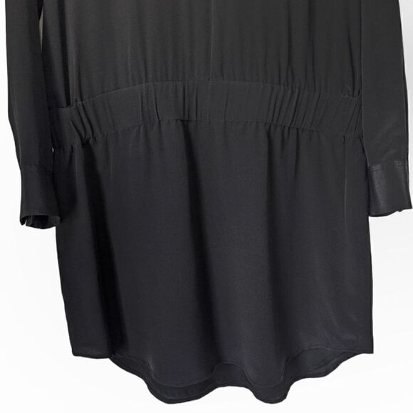 Equipment Femme Long Sleeve Drop Waist Dress in Black Size Medium - Picture 6 of 6
